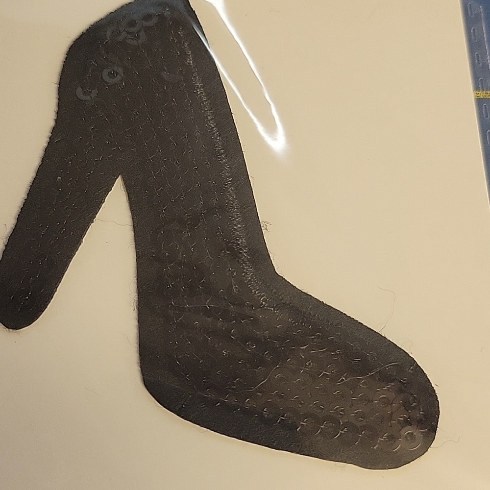 Sequin High Heel Shoe Embroidered 2.75" Iron On Patch New